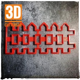 siege outline - cookie cutter stl fondant cold porcelain 3d print model - Mito3D