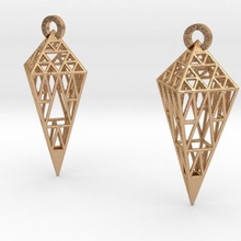 sierpinski earrings jewelry fractal unsettled 3d print model - Mito3D
