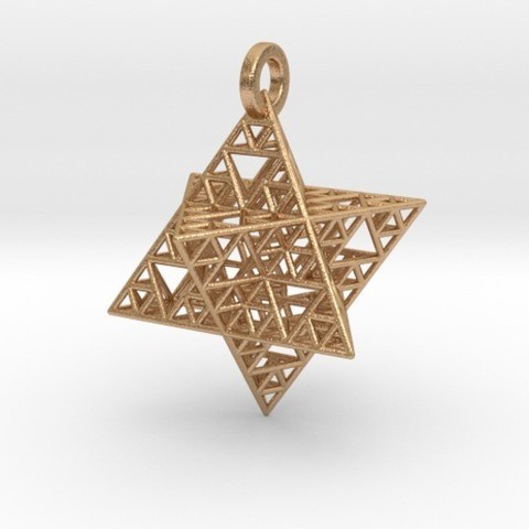 sierpinski merkaba kolye çeşitli fraktal conta tetrahedron sarkık 3D print model - Mito3D