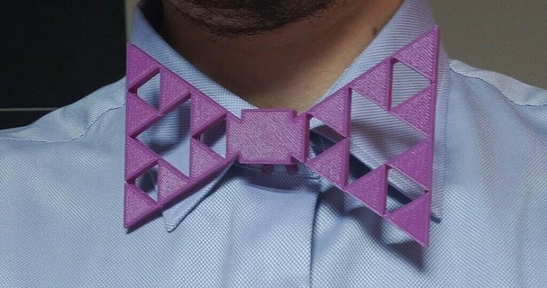 Sierpinsky arco gravata borboleta fractal Sierpinski acessórios adereços moda 3d print model - Mito3D