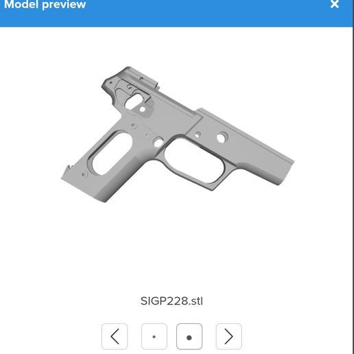 sig sauer p228 frame 3D print model - Mito3D