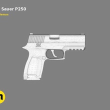 sig sauer p250 tabanca düşük-poli sanat silah savaş tetiği polis eğlenceli klip 250 3d print model - Mito3D