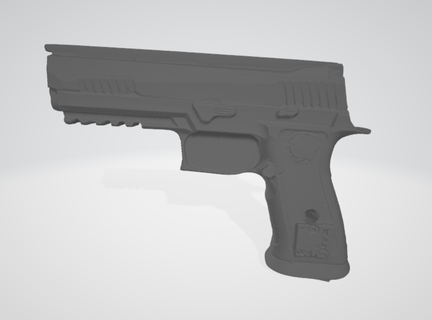 sig sauer p320 azul pistola escaneado real Talla herramientas kydex moho 3d print model - Mito3D