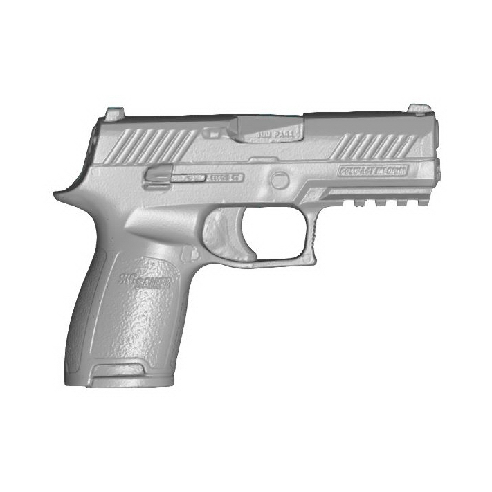 sig sauer p320 p320c kompakt 9mm pistole real größe scan sigsauer feuerwaffe modell stütze schimmel kydex leder halfter basteln herstellung ausbildung bluegun 3D print model - Mito3D