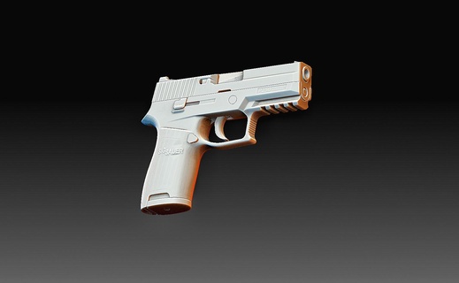 sig sauer Waffen Kunst poly Spielzeug Gewehr 3d print model - Mito3D
