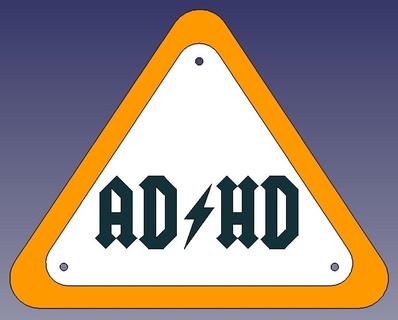 sign adhd road car 3d print model - Mito3D
