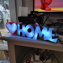sign illuminated letters heart  sign leds lighting sign   lamp 3d print model - Mito3D