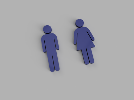 sign men women wc 3d ba os restrooms 3d print model - Mito3D