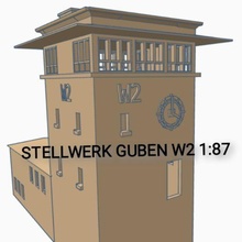 signal box guben w2 1 87 building model railroad h0 interlocking 3d print model - Mito3D