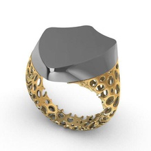 signet 20 jewelry ring voronoi 3d print model - Mito3D