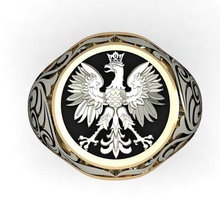 sello escudo de armas polonia la joyería poligonal alta oro stl 3ds 3dm los anillos joya exclusivo hombres imprimible signet anillo masculino 3d print model - Mito3D
