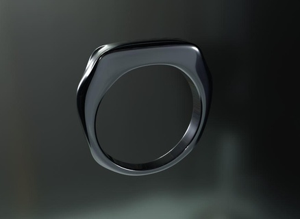 Signet Ring dünn geometrisch Herren Damen unisex Schmuck Gold minimalistisch runden Oval Clever klein Gießen gießbar 3d print model - Mito3D