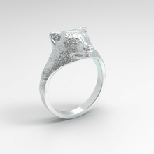anello con sigillo dell'orso gioielli disco di platino argento oro gioiello orso moda castone 3d print model - Mito3D