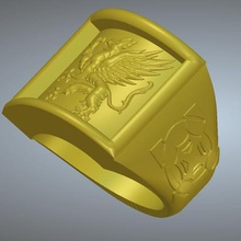 signet ring griffin rg01 3d-print cnc jewelry gift cosplaystuff props cosplayprops cosplayaccessories evilqueencrown lord feudal cosplay movie showtime printable triumph holiday dragon royal forest king macho toy-ring toy griffon fashion jewel 3d print model - Mito3D
