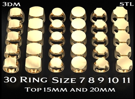 sigilli base vuoto pacco 30 anelli 703 3d print model - Mito3D