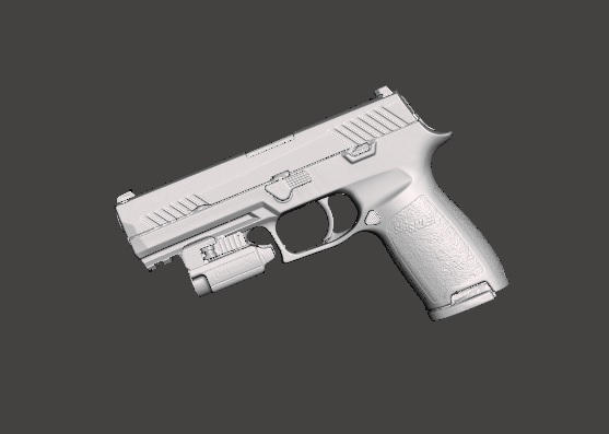 sigsauer p320 + olight plmini2 réel taille 3d analyse m17 m18 pl mini g19 kydex étui pistolet moule 3D print model - Mito3D