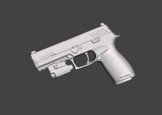 sigsauer p320 + olight plmini2 réel taille 3d analyse m17 m18 pl mini g19 kydex étui pistolet moule 3d print model - Mito3D