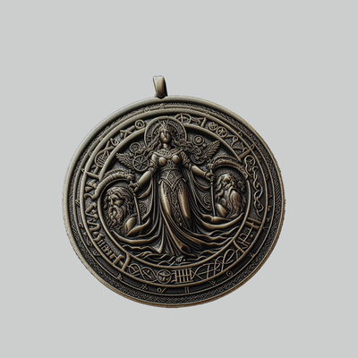 sigyn mythology god medallion art norse locket thor odin pendant 3d print model - Mito3D