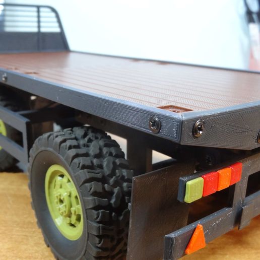 sijat flatbed 280 two-axle trailer gadget toy wpl fayee scale 1 16 rc model 3D print model - Mito3D