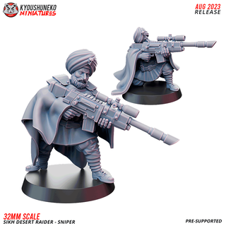 sikh desert raider - sniper scifi cyberpunk grimdark kyoushuneko 3d print model - Mito3D