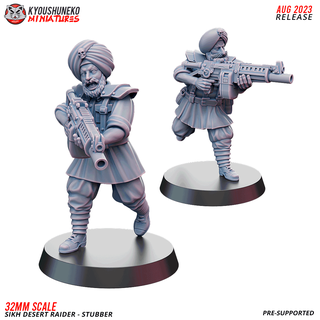 sikh desert raiders - stubber gun scifi cyberpunk raider grimdark 3d print model - Mito3D