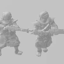 sique imperial exército jogos guarda astra militarum turbante cabeça Lasgun 3d print model - Mito3D