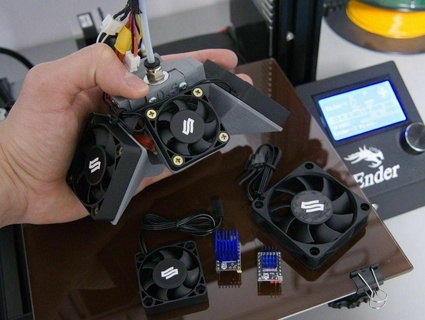 silent e3d v6 quick tool change hotend 40 50 mm fans 40mm fan quiet 3d printing 3d print model - Mito3D