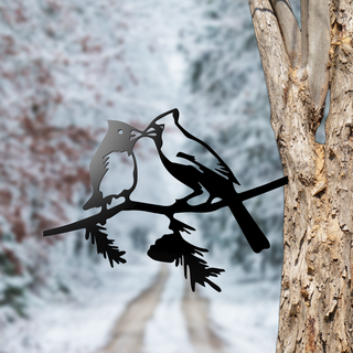 silhouette oiseaux v2 branche jardin décoration sihoulette oiseau 3d print model - Mito3D