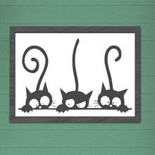 silhouette chat mur décoration animal art chats animaux déco mignonne 3d print model - Mito3D