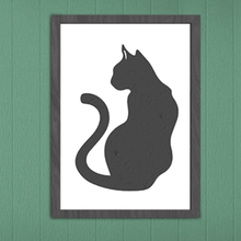 silhouette cat wall decoration animal art chat animals deco 3d print model - Mito3D