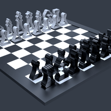 silhueta peças de xadrez jogo o mínimo minimalista brinquedo a arte chees 3d print model - Mito3D