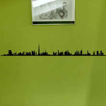 silhouette città dubai parete decorazione arte linea acqua unito arabo emirati 3d print model - Mito3D
