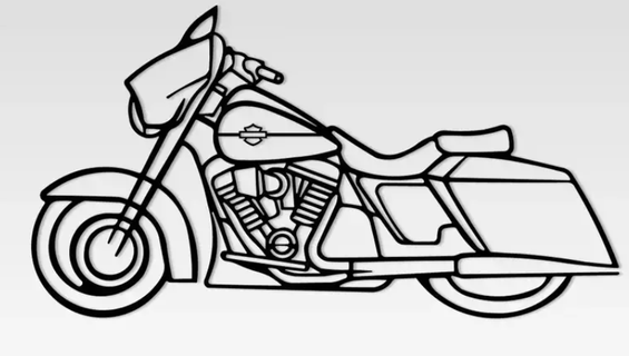 Silhouette Harley Davidson Kunst Motorrad Deko Design Mauer Fahrrad 3d Origami 3d print model - Mito3D