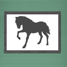 silhouette cavallo parete decorazione animale animali deco 3d print model - Mito3D