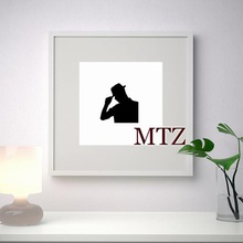 silhouette man mural sculpture 2d home 3d print model - Mito3D