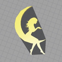 la silhouette de lune art 2d 3d print model - Mito3D
