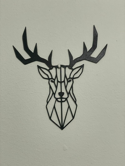 siluet duvar sanatı geyik iç dekorasyon hayvanlar lineart doğa tasarım siluetleri profil 3d print model - Mito3D