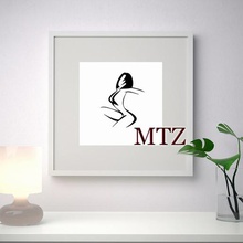 silhouette woman mural sculpture 2d art 3d print model - Mito3D