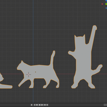 sagome gatti carina animale kawaii geek 3d print model - Mito3D
