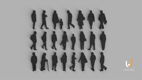 silhouettes people scale 1100 150 - architectural models part 2 model person little silhouette 3d print model - Mito3D