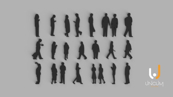silhouettes people scale 1100 150 - architectural models person silhouette personitas architecture model 3d print model - Mito3D