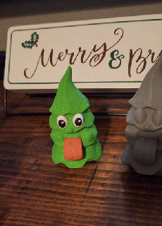tonto árbol piernas pies Navidad fiesta lengua divertido contento 3d print model - Mito3D