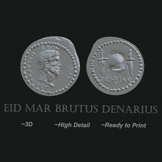 gümüş dinar brutus bayram mar Sanat madeni paralar sayısal bilim Antik Roma Yunan yazdırılabilir 3d print model - Mito3D
