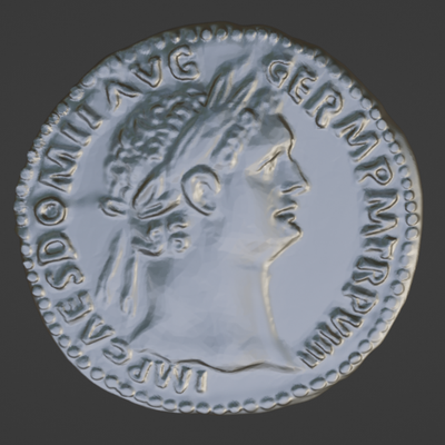 gümüş dinar of imparator domitian ad 81 96 domitrian madeni para aureus roma sayısal bilim antik yunan 3d print model - Mito3D