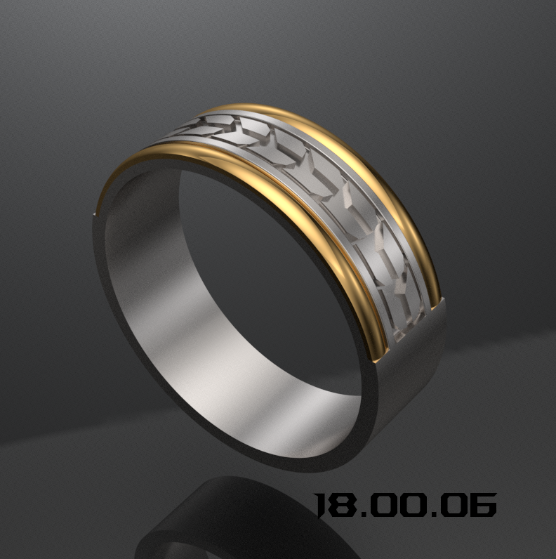 plata oro anillo hombre gemas 3D print model - Mito3D