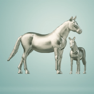 argento cavallo arte merry go round animale 3d print model - Mito3D