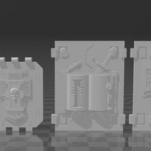 gümüş paladinler gergedan kapılar kapaklar oyun 40k 40 000 Warhammer gri şövalyeler 3d print model - Mito3D