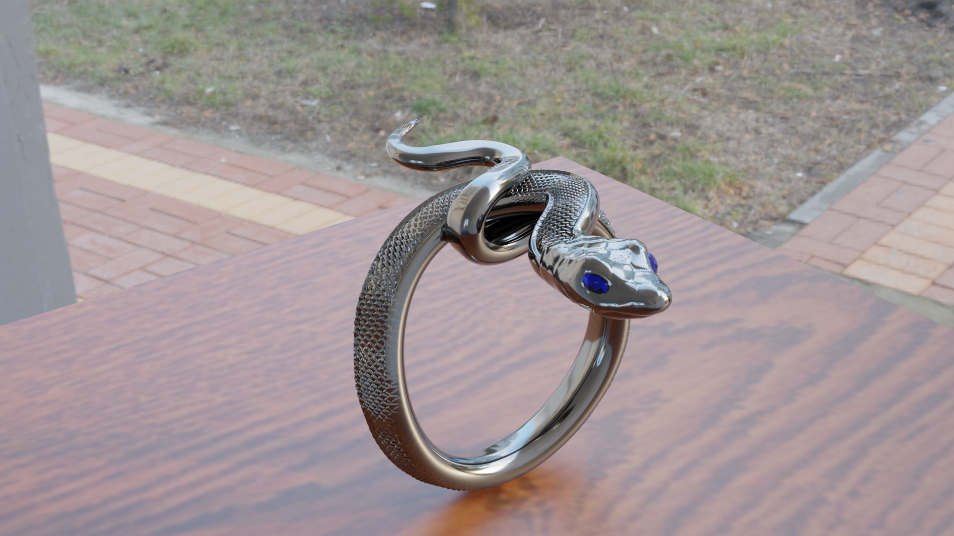 silver serpent ring dark souls snake resin 3D print model - Mito3D