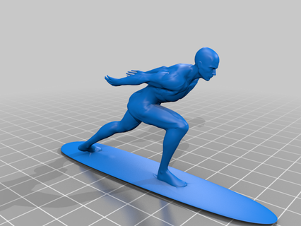 gümüş sörfçü fantastik hayret heykeller büstler Sanat 3d print model - Mito3D