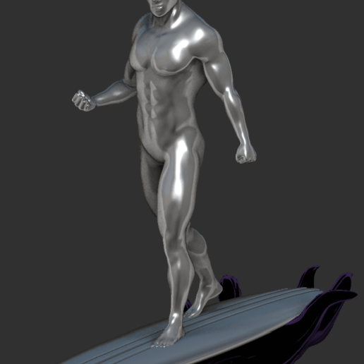 gümüş sörfçü hayret çizgi roman heykel 3 boyutlu Yazdır süper kahraman 3D print model - Mito3D